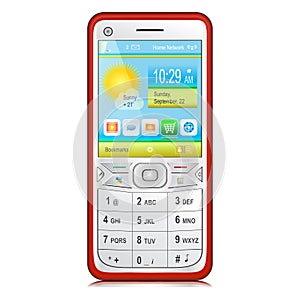 Smartphone with physical keyboard. Vector.