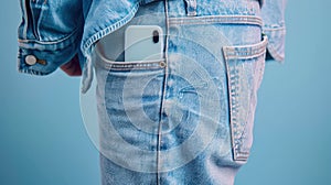 The smartphone in pocket. AI generated