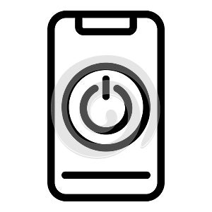 Smartphone and power button icon, outline style photo