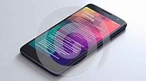 Smartphone with programming code on the screen (3d render