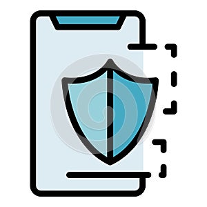 Smartphone protection icon vector flat