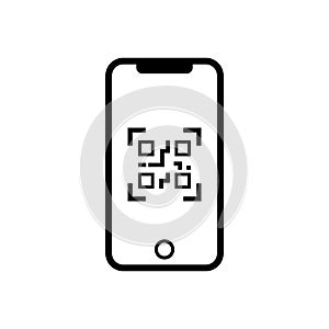 Smartphone, qr code icon flat design.