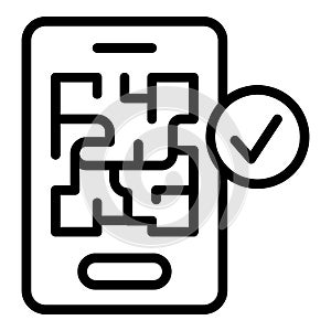 Smartphone qr code icon outline vector. Test pcr