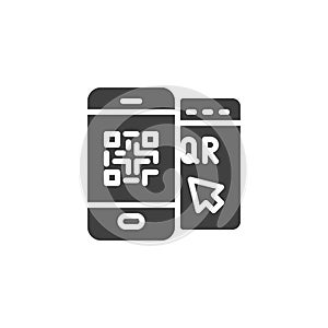 Smartphone QR code vector icon