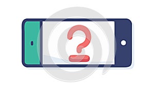Smartphone with Question Mark Icon, Tech Support Query, vector design Generative AI