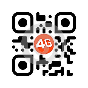 Smartphone readable QR code with 4G icon