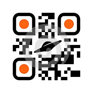 Smartphone readable QR code They Exist with UFO icon