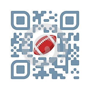 Smartphone readable QR code Play football with ball icon