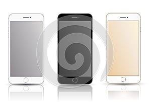 Smartphone realistic vector mockup.