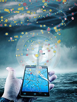 A smartphone receives a shitstorm