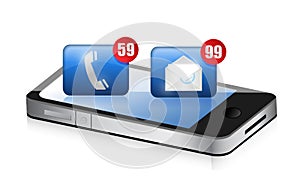 An smartphone receiving a lot of spam