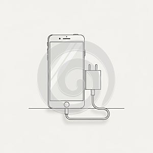 A smartphone with a rectangular screen single front button and side