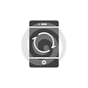 Smartphone reload button icon vector