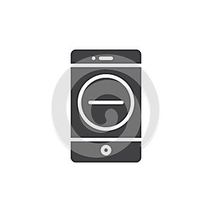 Smartphone with remove minus button icon vector