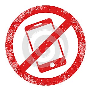 Smartphone Restricted Scratched Icon Symbol