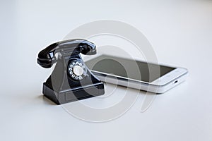 Smartphone and retro telephone