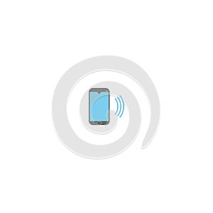 Smartphone ringging logo icon vector