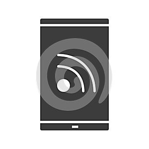 Smartphone rss feed glyph icon