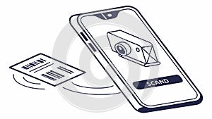 Smartphone Scanning QR Code, Mobile Transaction, vector design Generative AI