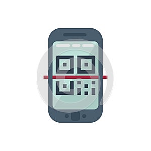 Smartphone scanning qr code for online payment