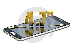 Smartphone screen with 4.7 inches diagonal