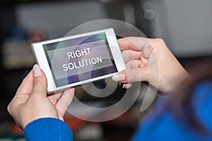 Right solution concept on a smartphone