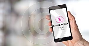 Saving money concept on a smartphone