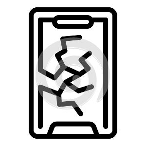 Smartphone screen protector icon outline vector. Display fortified cover glass