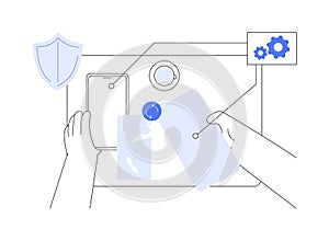 Smartphone screen protectors abstract concept vector illustration.