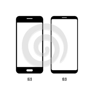 Smartphone screen size. Flat vector icon. Simple hardware icon