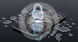 Smartphone Security Breach Broken Screen and.