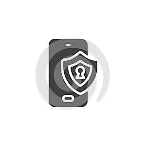 Smartphone security vector icon.