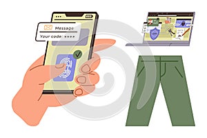 Smartphone Security Verification with Fingerprint Authentication and Secure Laptop Interface