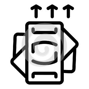 Smartphone sending data to cloud storage icon