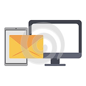 Smartphone sending email to computer