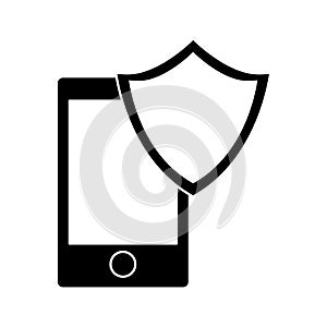 smartphone shield server banner icon