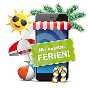 Smartphone Shop Marquee Green Ferien Sun Flip-Flops