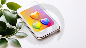 Smartphone Showing Wellness App Interface on White Background