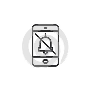 Smartphone silent mode outline icon