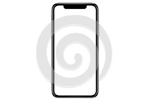 Smartphone similar to iphone xs max with blank white screen for Infographic Global Business Marketing investment Plan