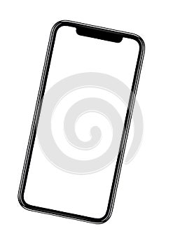 Smartphone similar to iphone xs max with blank white screen for Infographic Global Business Marketing investment Plan photo