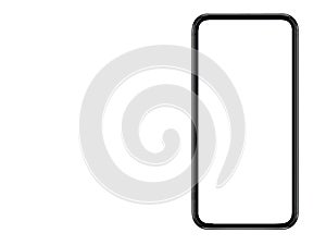 Smartphone similar to iphone xs max with blank white screen for Infographic Global Business Marketing Plan , mockup model similar