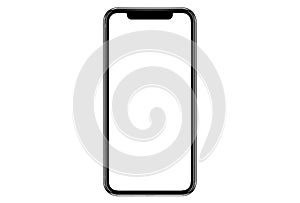 Smartphone similar to iphone xs max with blank white screen for Infographic Global Business Marketing Plan , mockup model similar