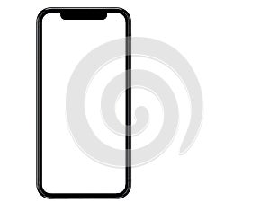 Smartphone similar to iphone xs max with blank white screen for Infographic Global Business Marketing Plan , mockup model similar