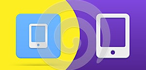 Smartphone simple button emblem set 3d icon vector illustration. Mobile phone logotype