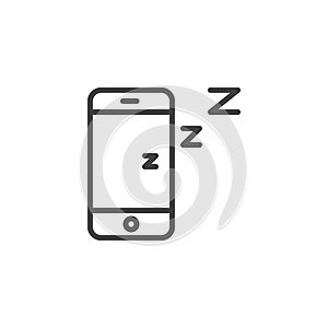 Smartphone on sleep mode line icon