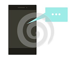 Smartphone and sms on the background. An object. Vector