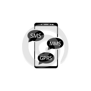 smartphone, sms, mms, gprs vector icon for websites and mobile minimalistic flat design