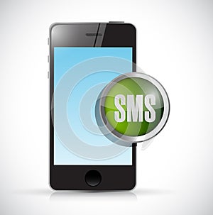 Smartphone and sms sign illustration