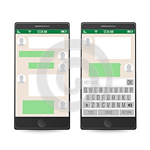 Smartphone. Social Network Concept. Vector. Messenger Window Design. Mobile App For Talking. Vector